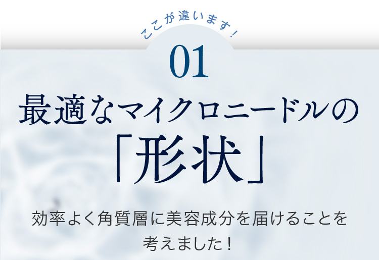 最適なマイクロニードルの「形状」